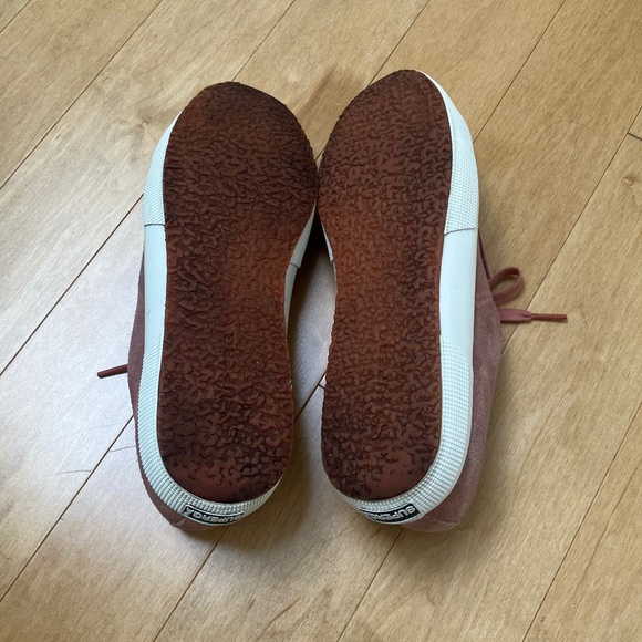 Superga 2750 Pink Suede Shearling-Lined Shoes - Size 9 - Picture 4 of 4
